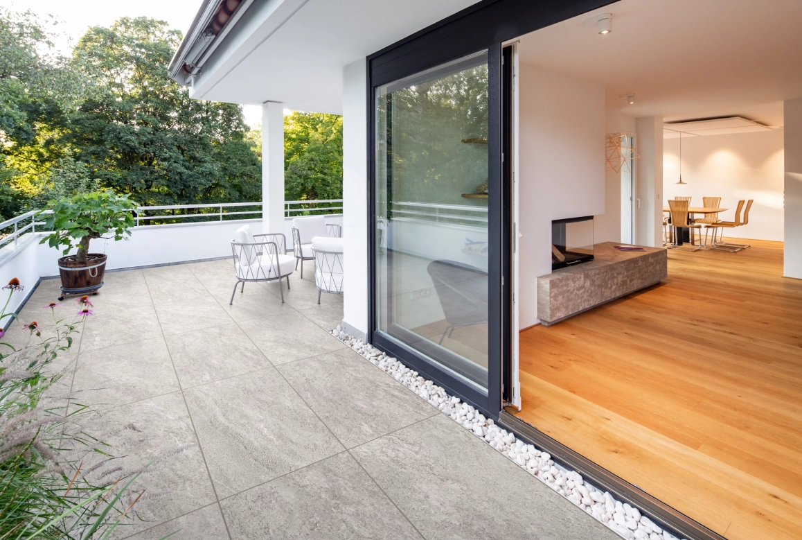 Roof terrace with living room