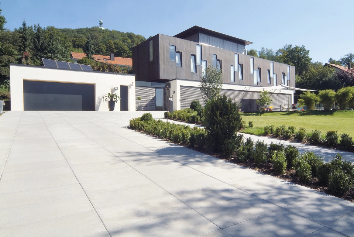 Long driveway to an architect's house