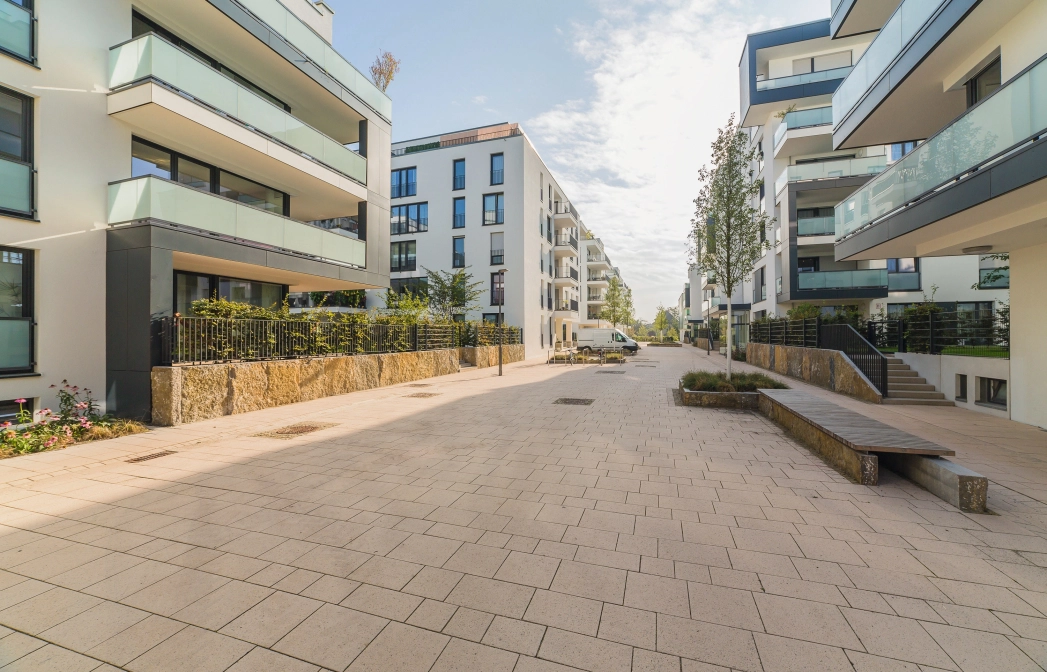 residential area path planted
