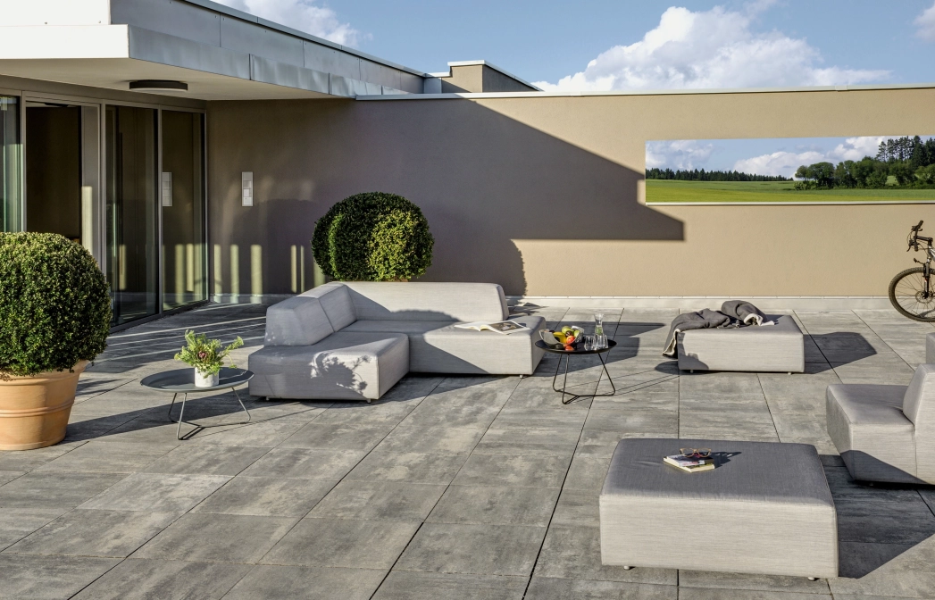 country hotel terrace modern planted