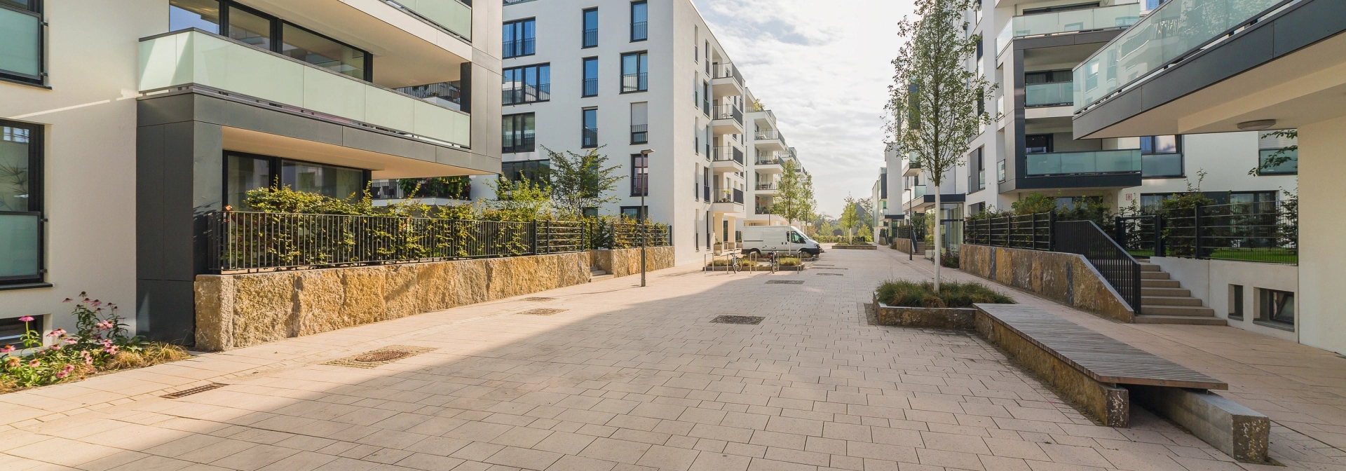 residential area path planted