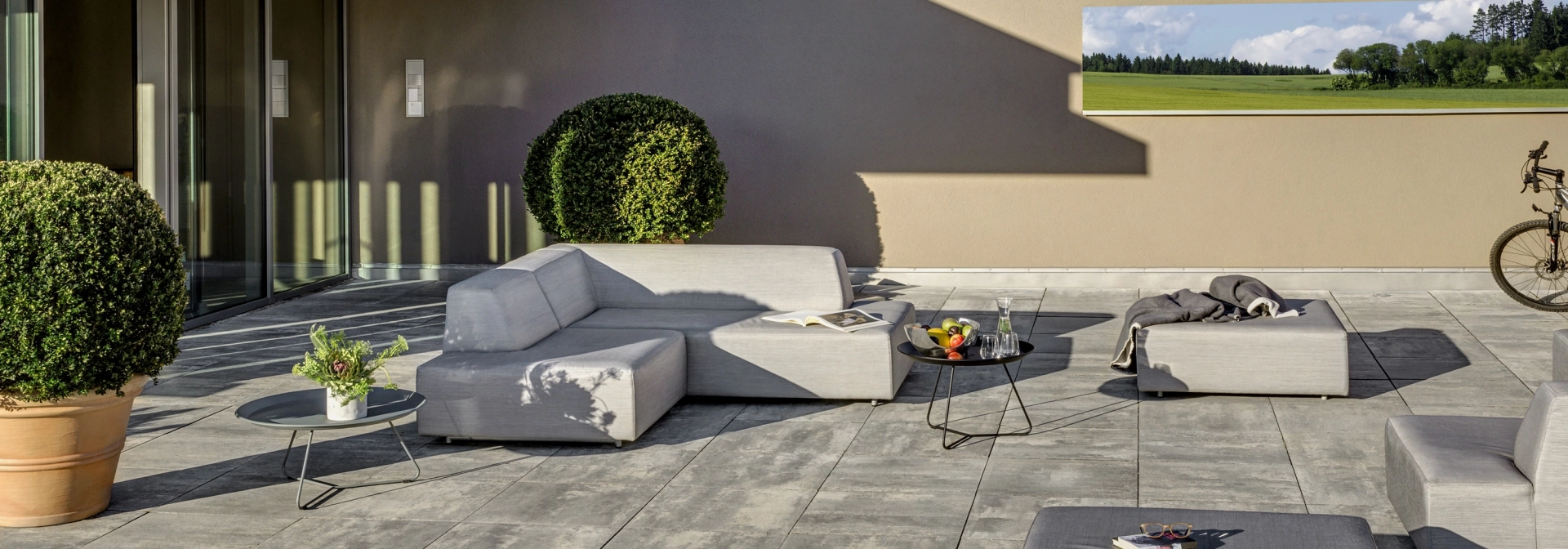 country hotel terrace modern planted