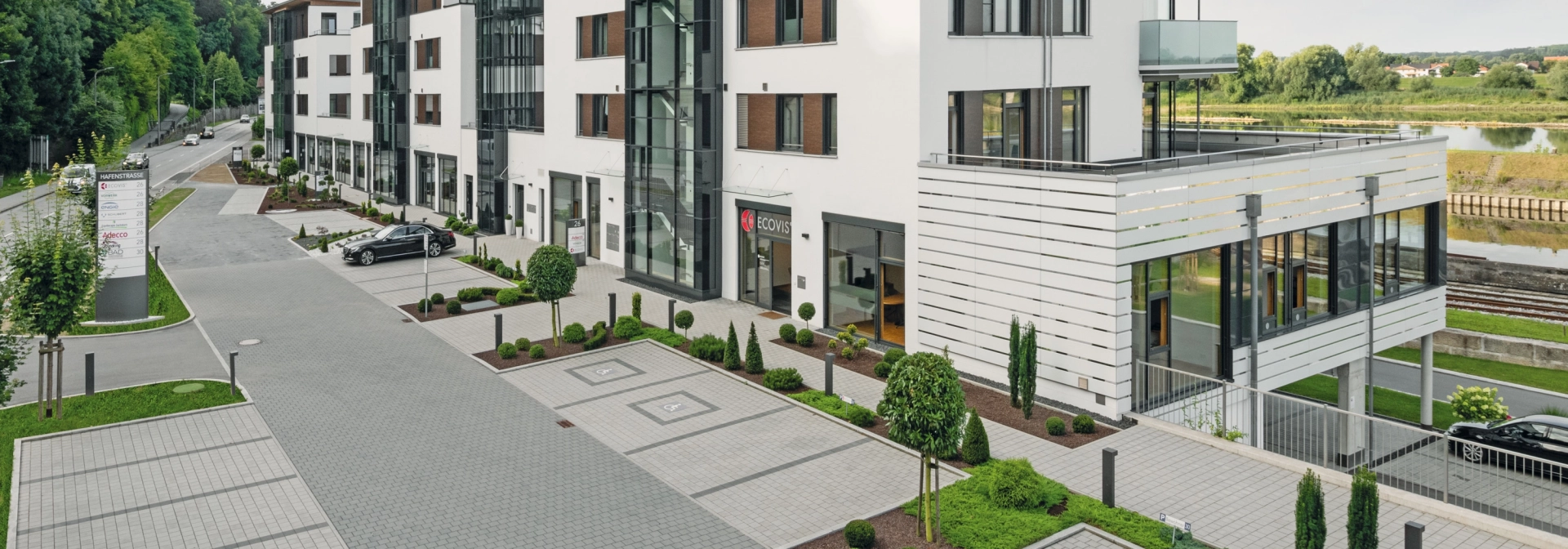 apartment nature modern commercial parking lot
