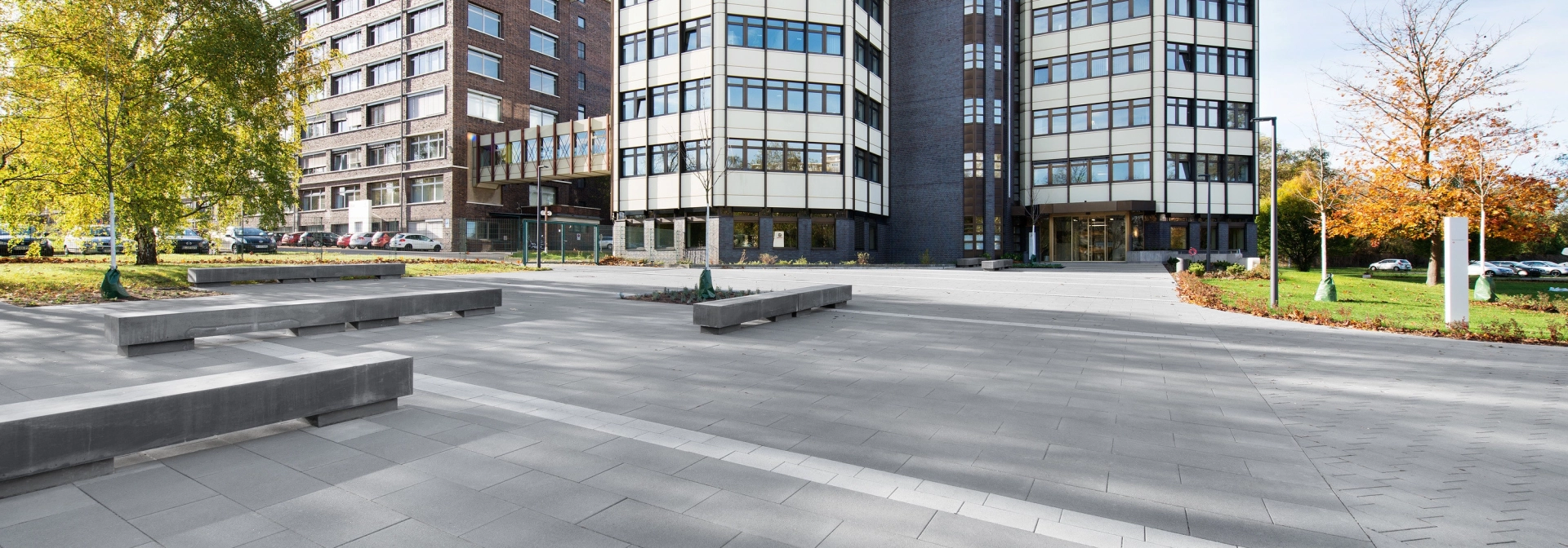 towers square entrance planted