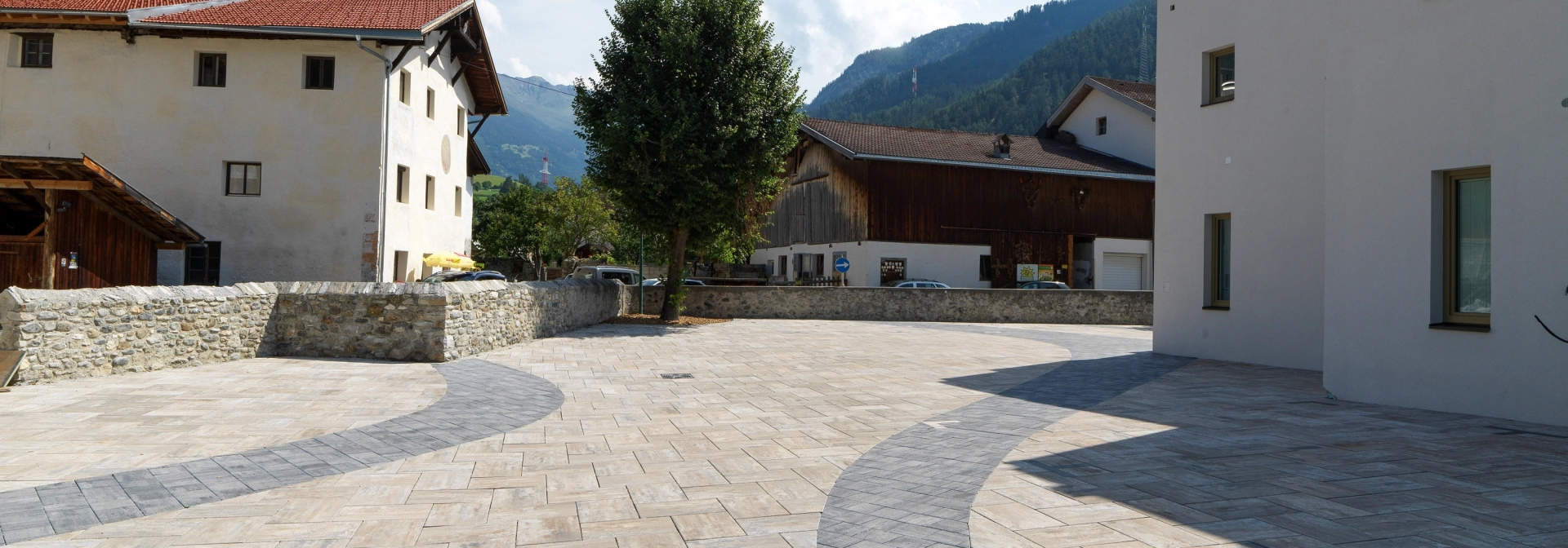 village square traffic-calmed area