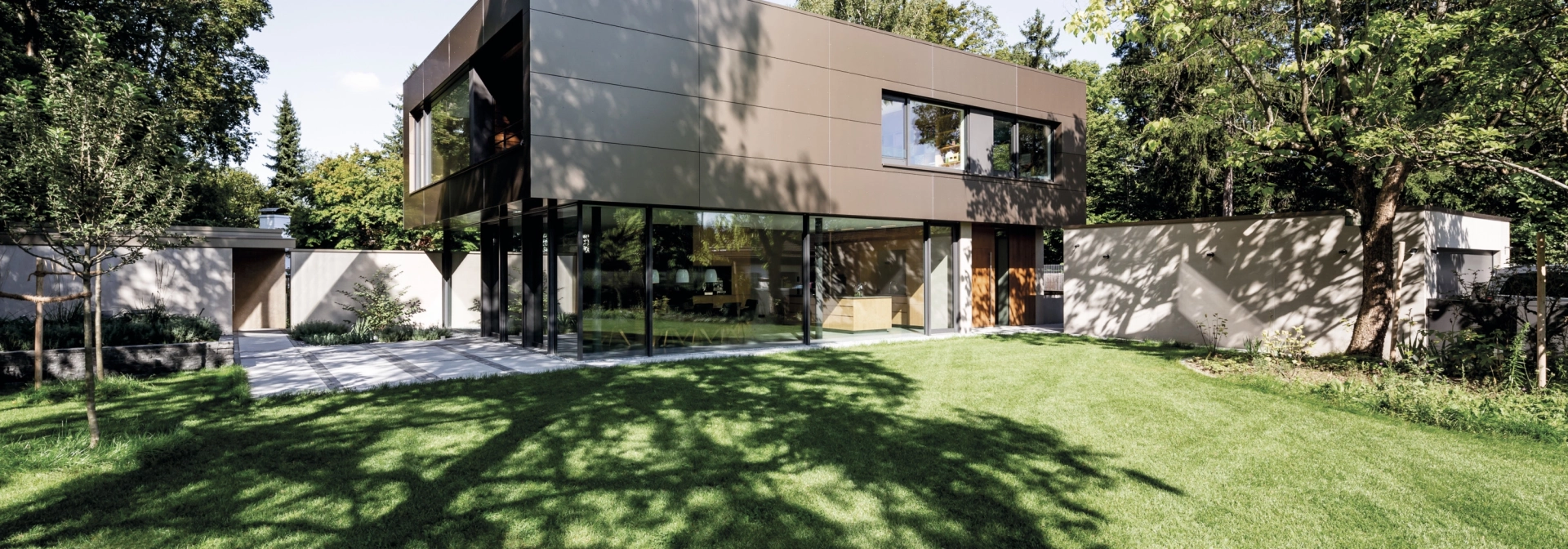 modern villa garten natur