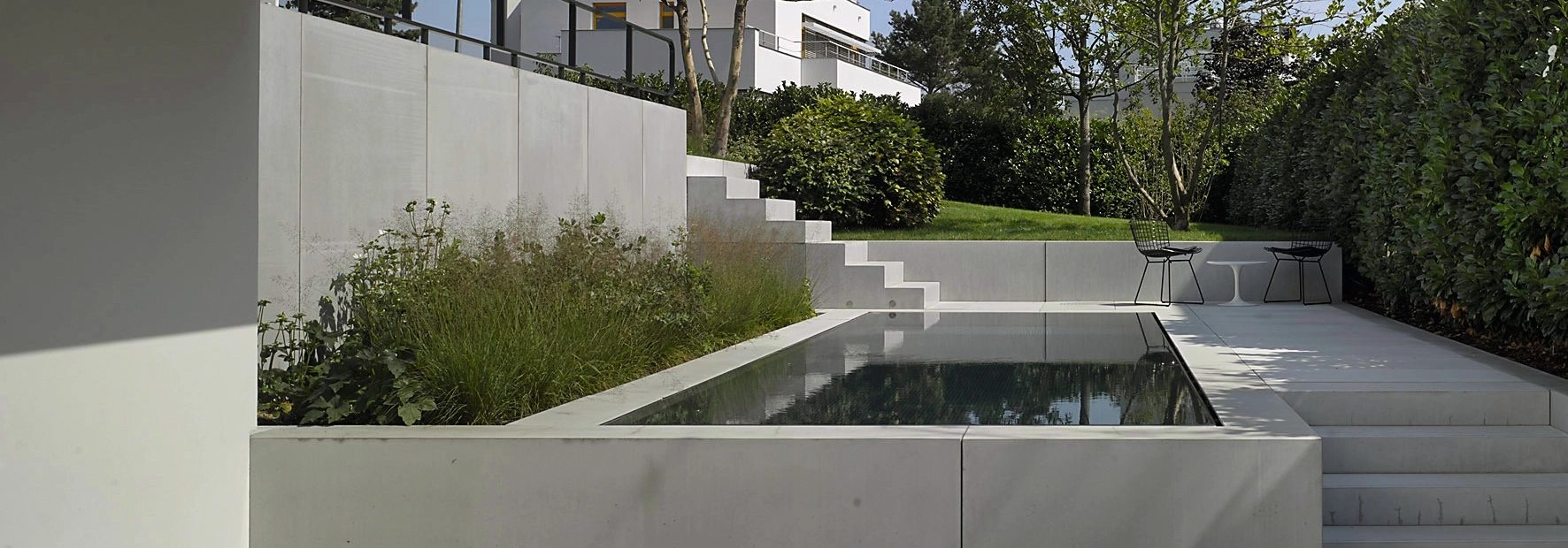 garden villa terrace stairs modern