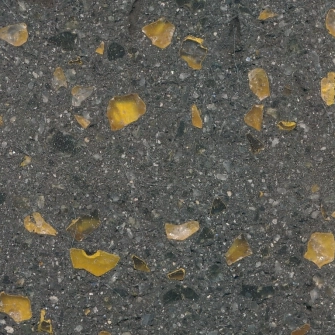 Anthracite surface pattern in Terazzo look with yellow glass inclusions