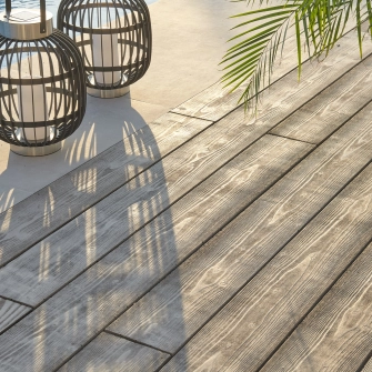 Concrete planks with a wood look