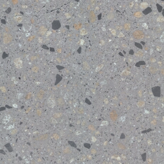 Terrazzo pattern made of concrete with coarse stone inclusions in beige and gray tones