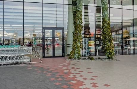 modern shopping center entrance