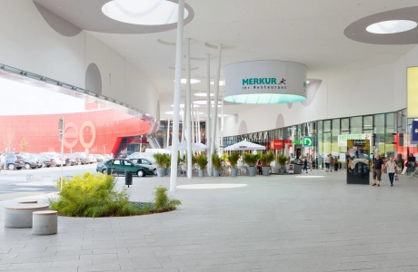 shopping center plaza planted modern