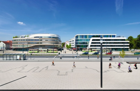 city center railroad station square