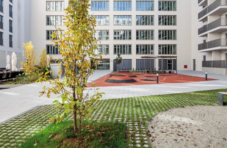 building courtyard planted hotel apartment office