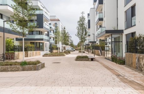 residential areas planted path