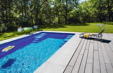 pool modern garden planted
