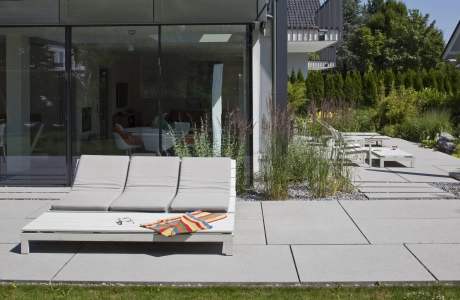 terrace glass front planted