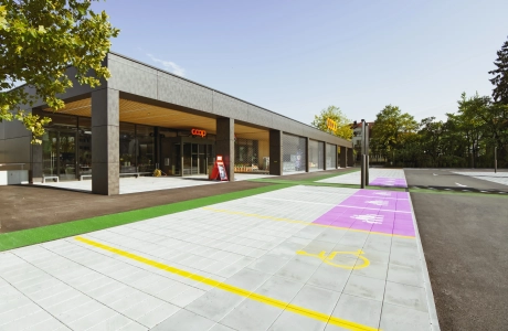 environmentally friendly building parking lot planting