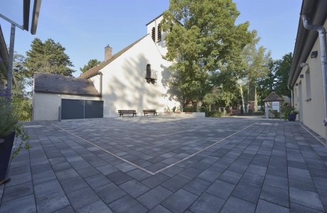paving around the community center