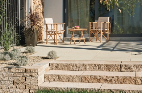 garden wall steps terrace