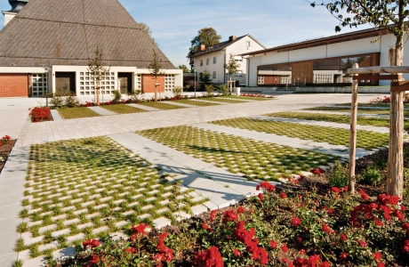 church parking lot planted