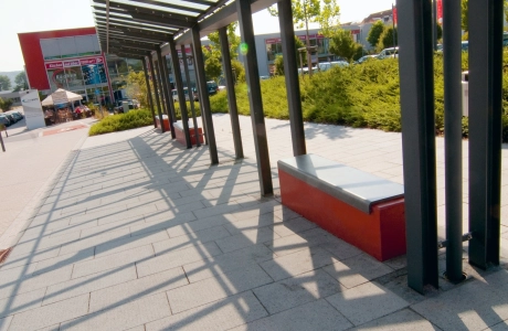 school bus stop planted