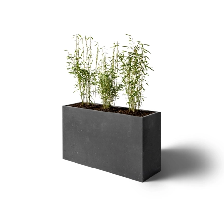 Planted planter in the color basalt