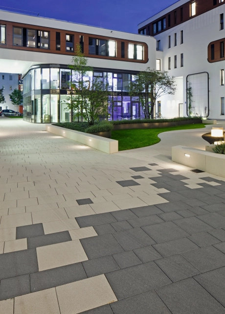 courtyard office building planted modern
