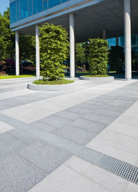 facade planted entrance tower