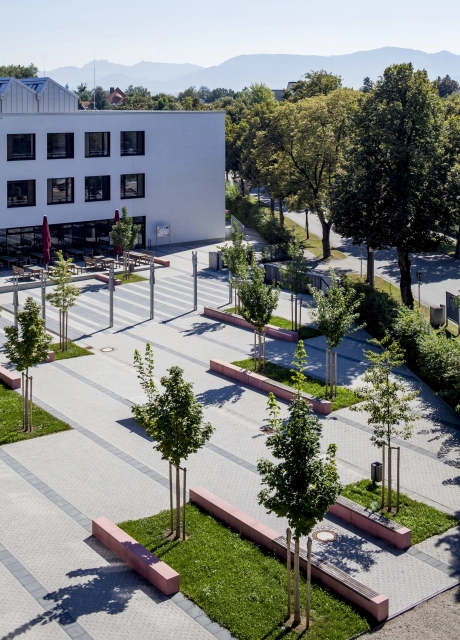 campus planted vocational school modern