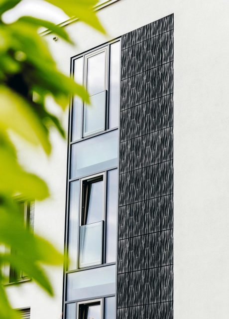 residential complex inner courtyard planted