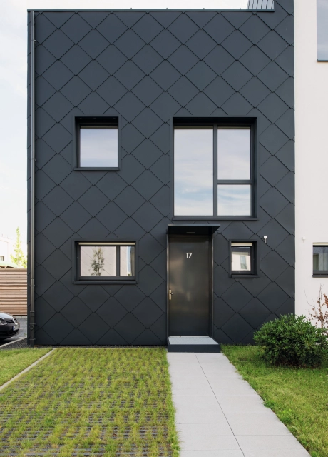 terraced house entrance stylishly planted