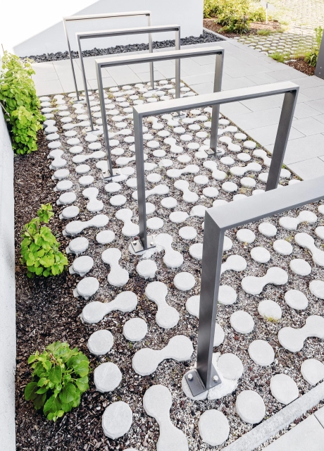 residential complex inner courtyard planted