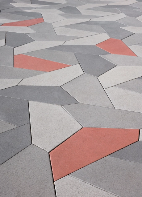 shopping center square polygonal paving