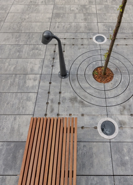 hotel modern entrance planted