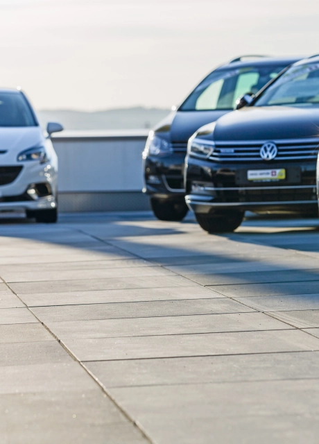 car dealership parking lot modern