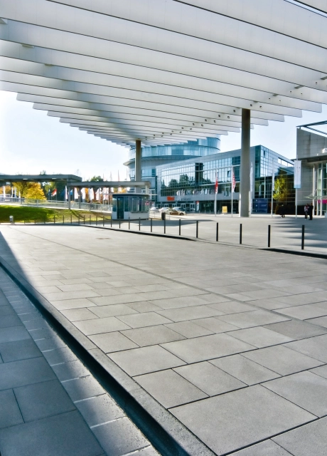 forecourt exhibition center entrance