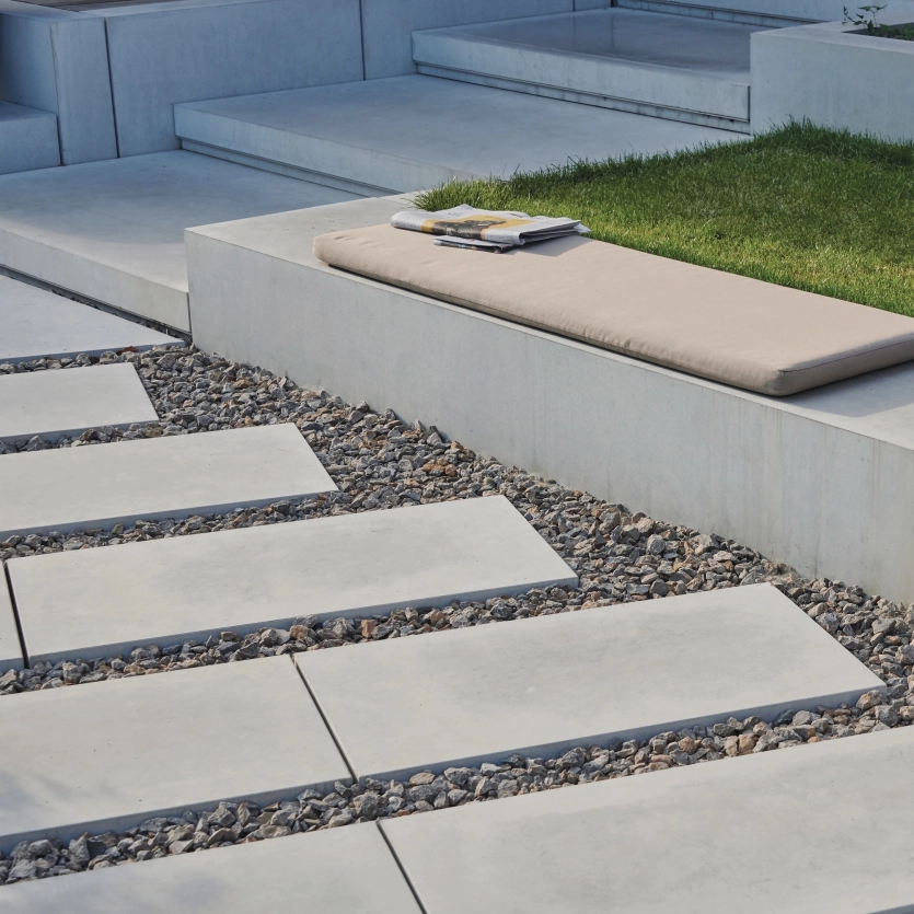 Handmade concrete bench