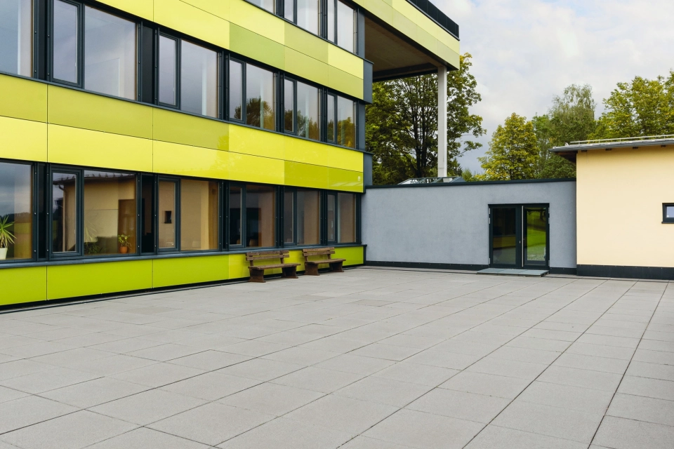 school courtyard modern