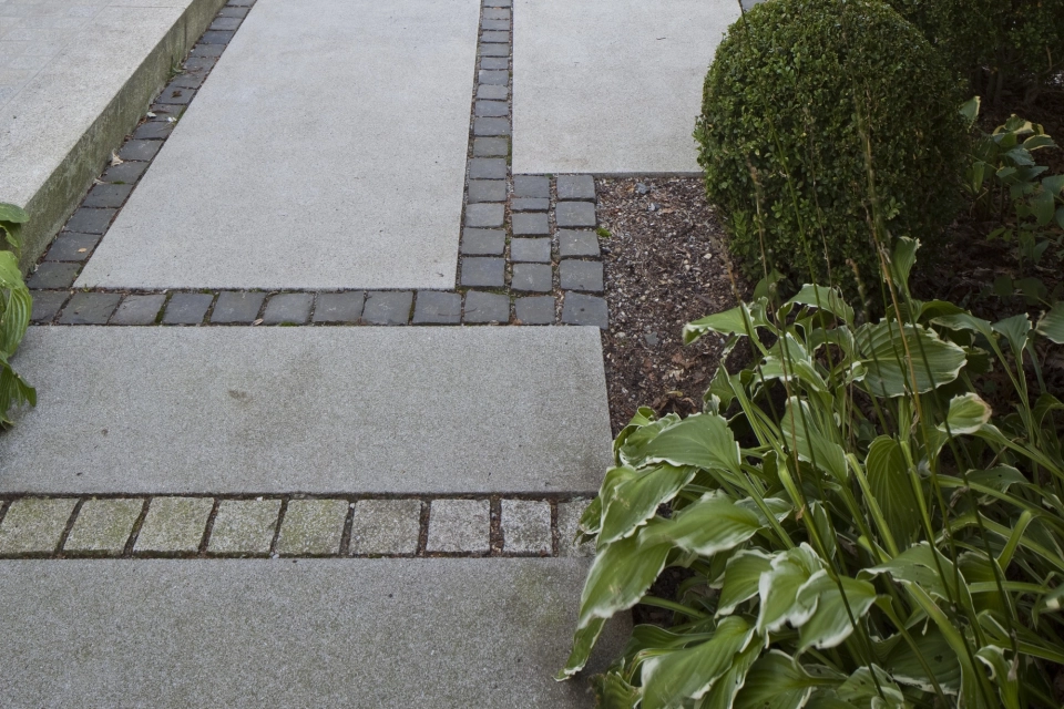 house entrance modern green planted