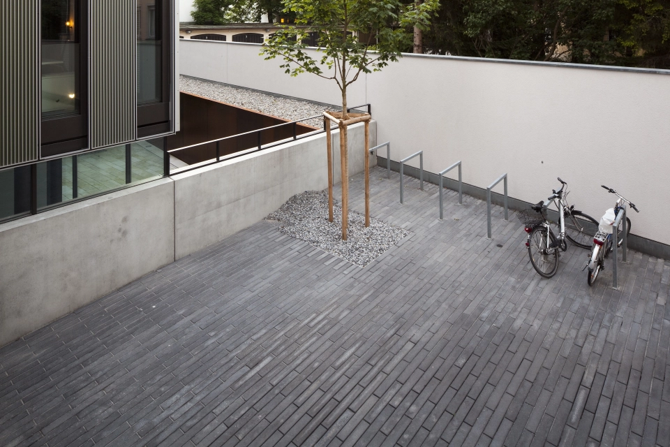 bench modern stairs entrance area