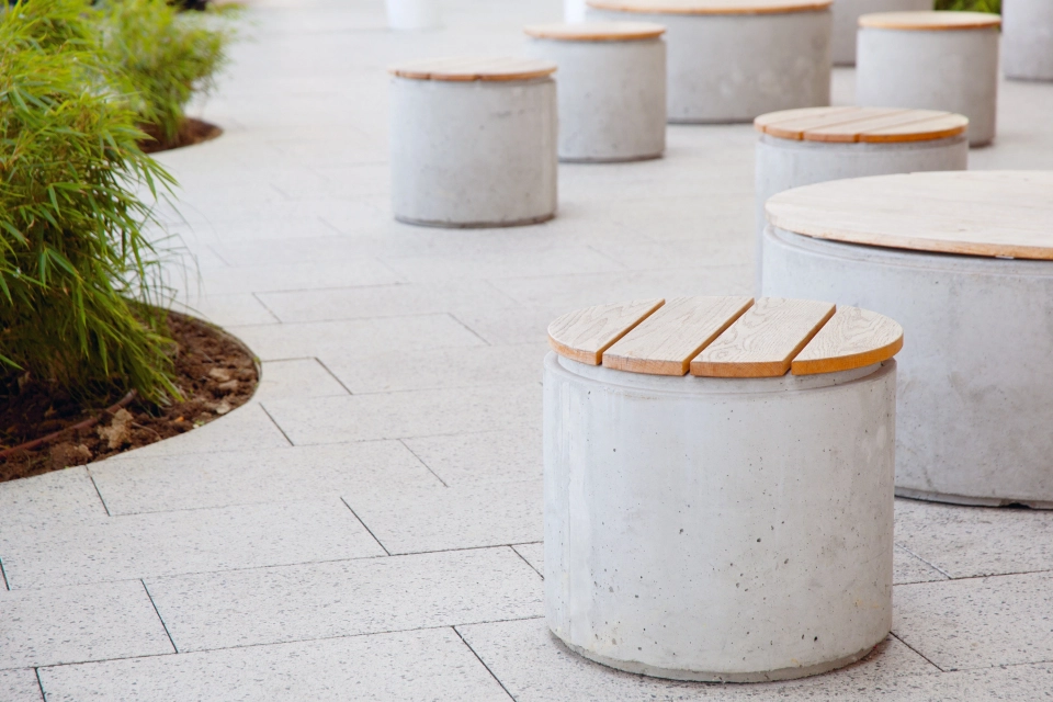 shopping center plaza planted modern