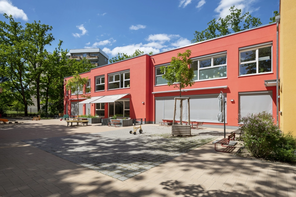 daycare center playground planted