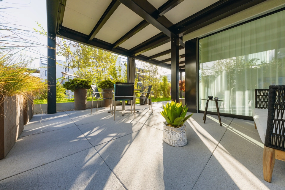 residential quarter residential building planted garden family-friendly