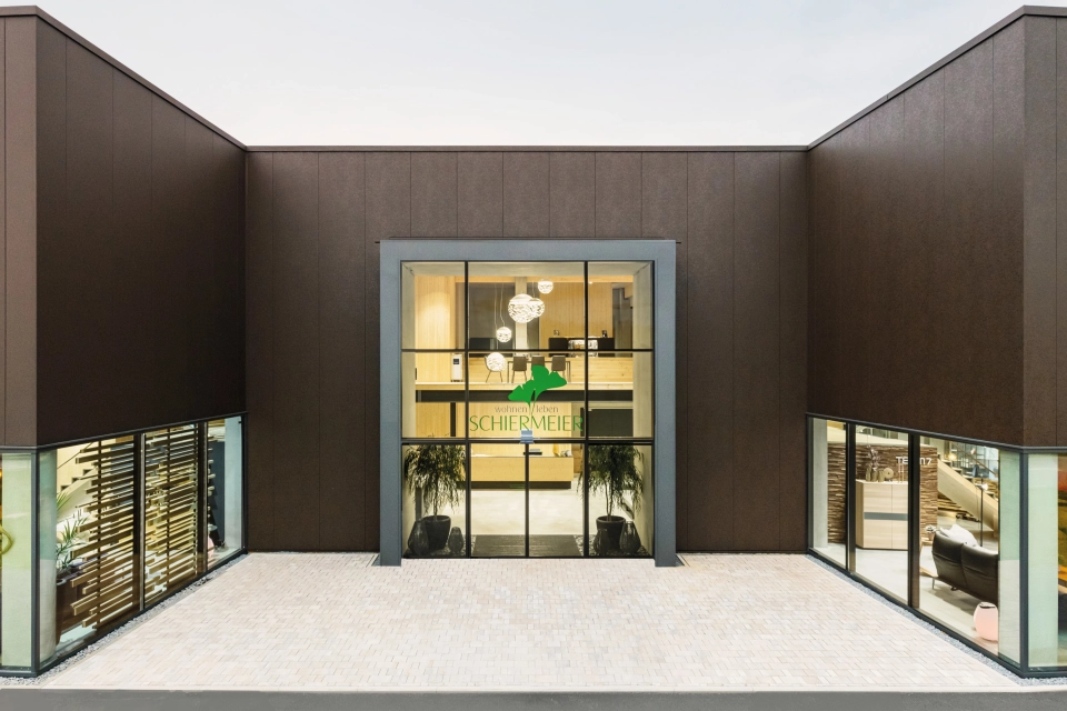 modern furniture store entrance