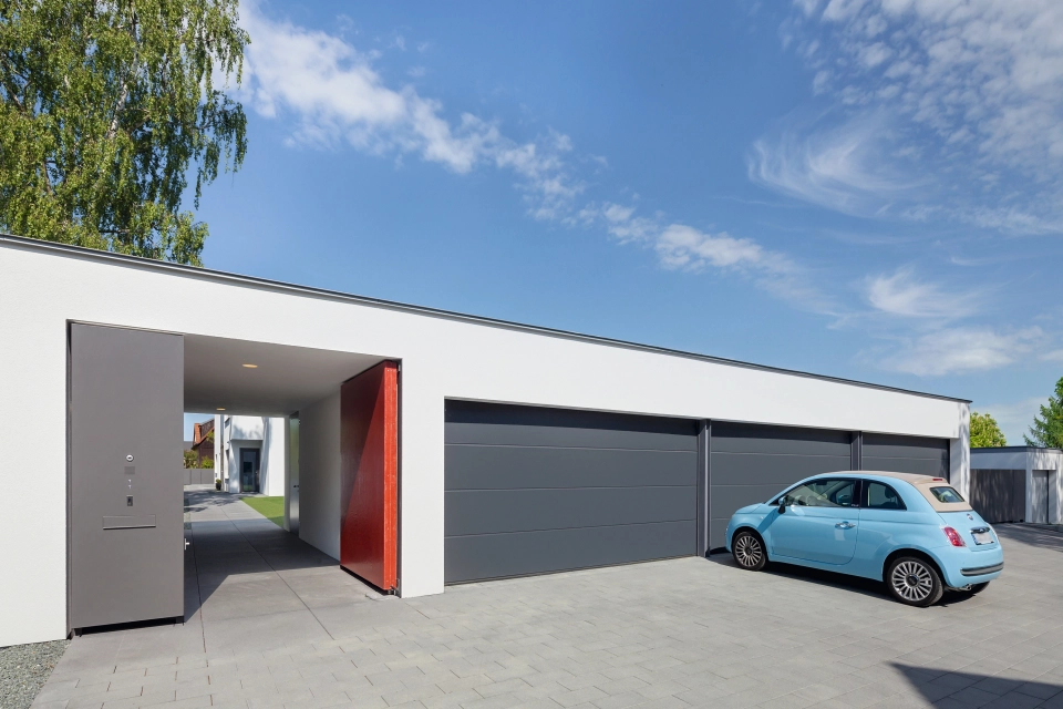 courtyard entrance modern garage
