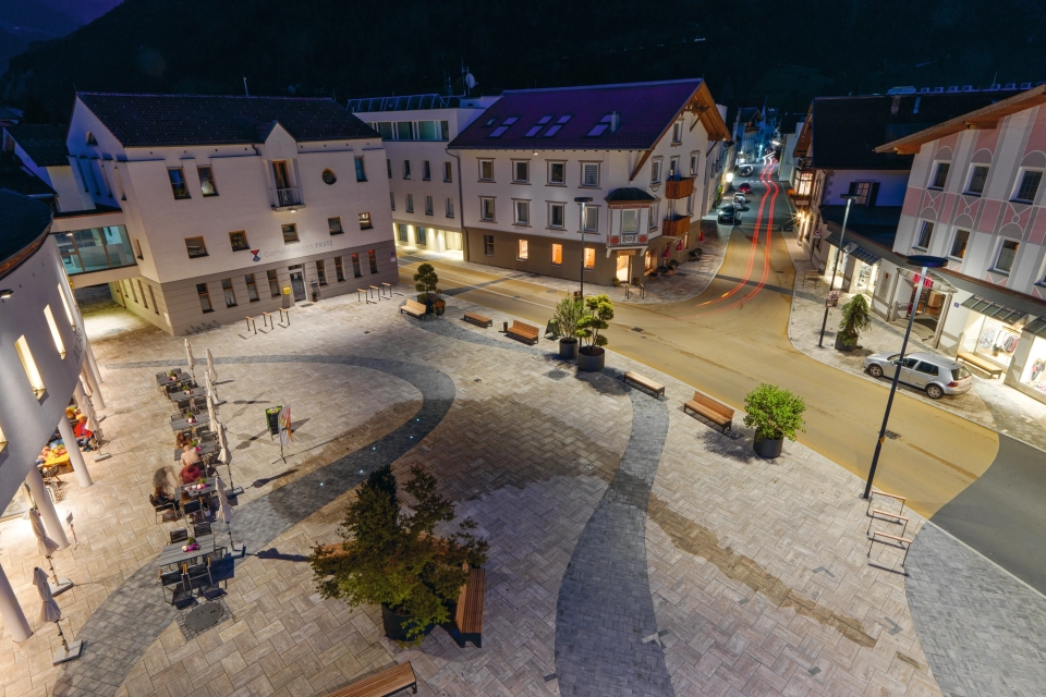 village square traffic-calmed area