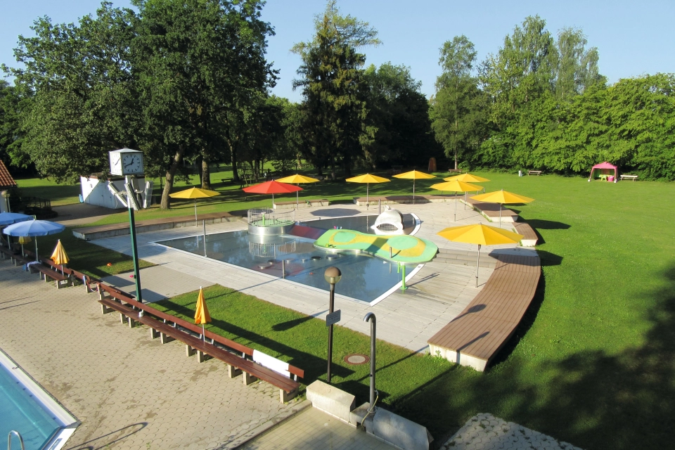 outdoor pool meadow water pool