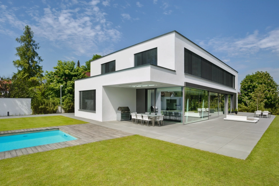 terrace modern lawn glass front